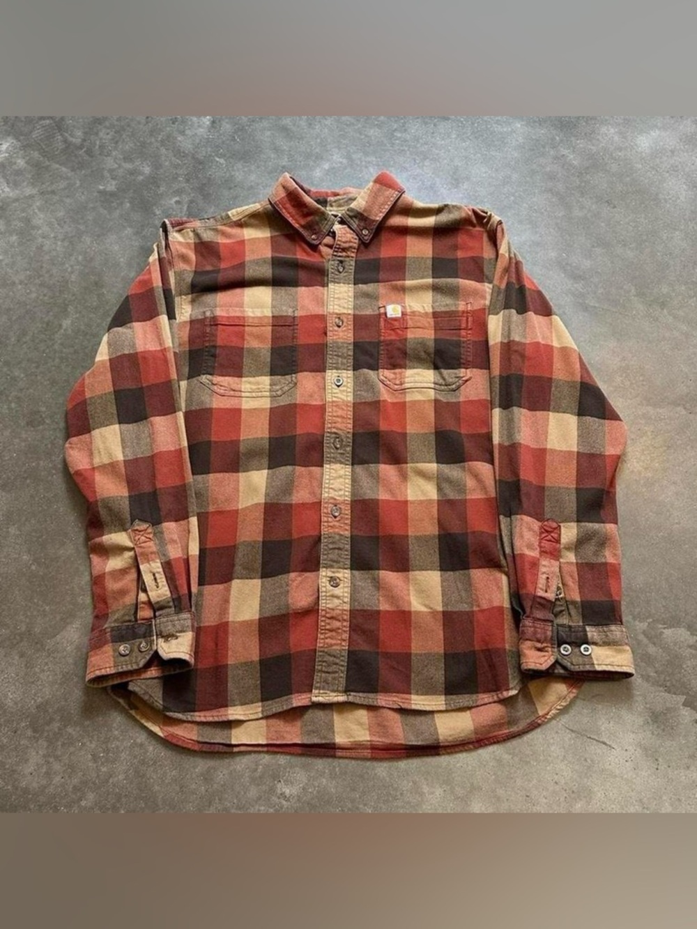 Men’s Carhartt Plaid Flannel Shirt Sz XL